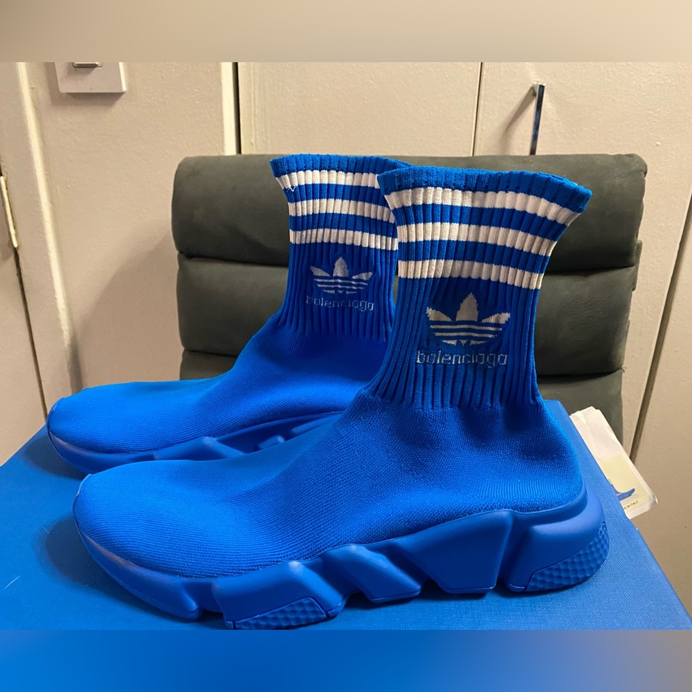 Balenciaga Adidas Sock sneakers in blue - Picture 8 of 11